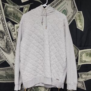 Sean John Light Gray Quilted Zip-Up Sweater